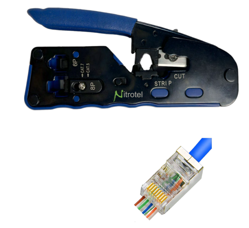 Modular Plug crimping Tool-EZ RJ-45 End Pass Through