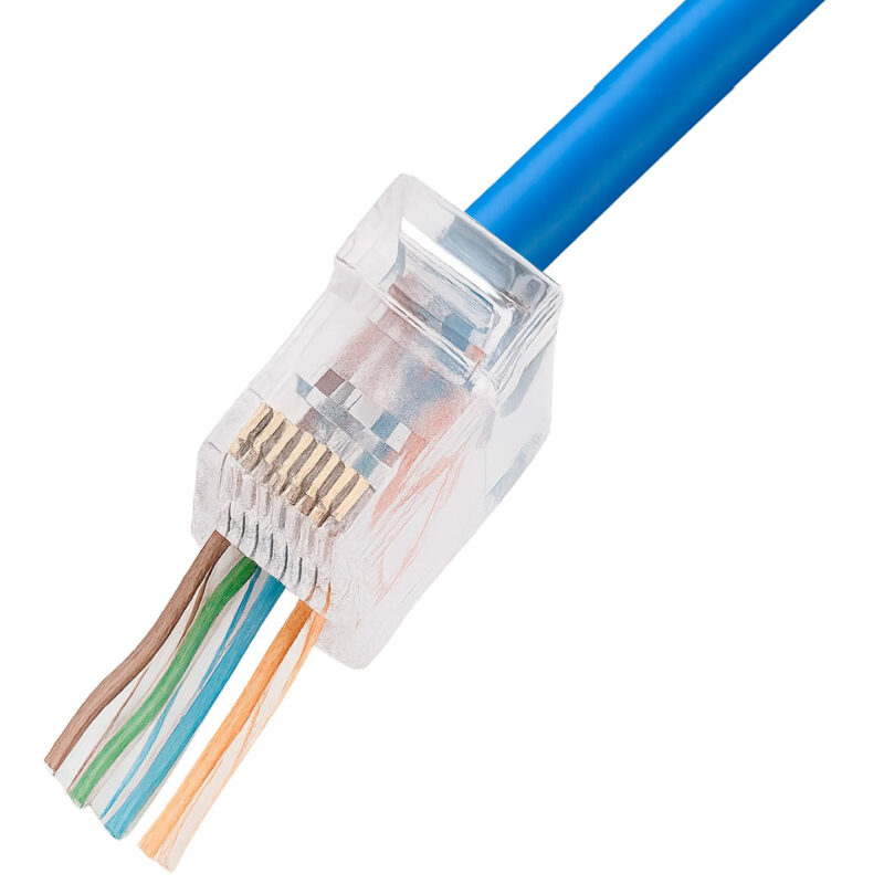 Category 6, RJ45 Pass-through Modular Plug